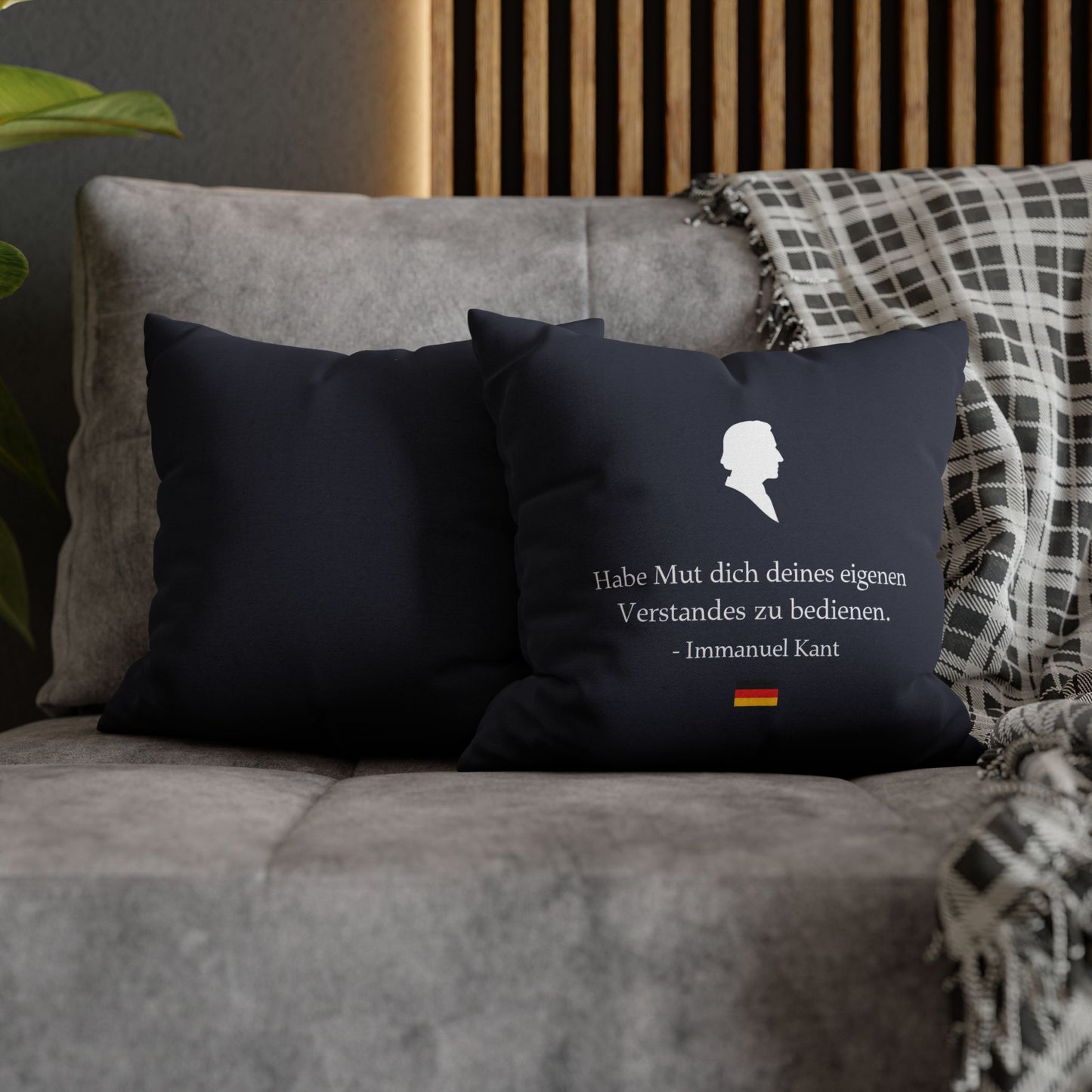 Kissenbezug mit Zitat - Immanuel Kant - Mut zum Verstand