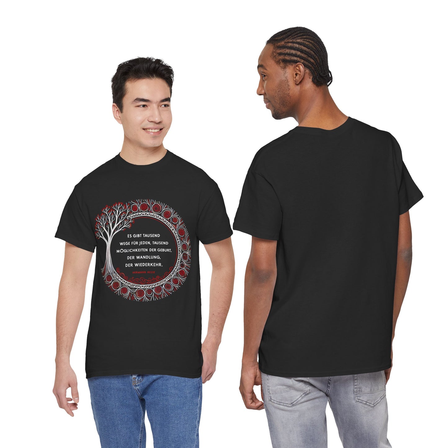 Unisex T-Shirt mit Zitat - Hermann Hesse - Tausend Wege