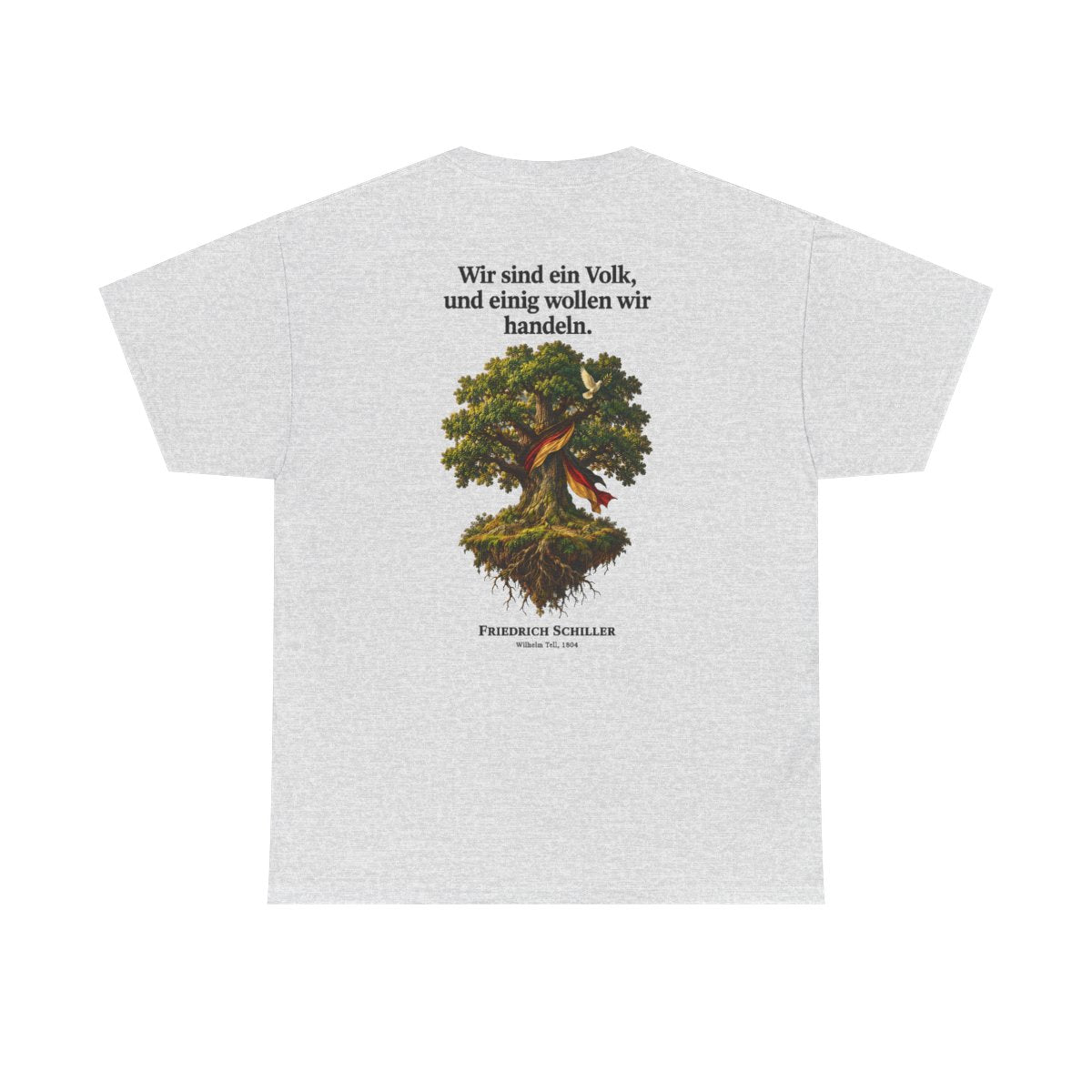 Unisex T-Shirt mit Zitat - Schiller - Wir sind ein Volk (Druck hinten) – back