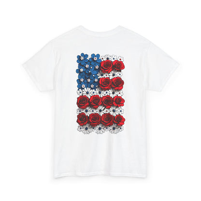 T-shirt with flowers - USA (print on back)