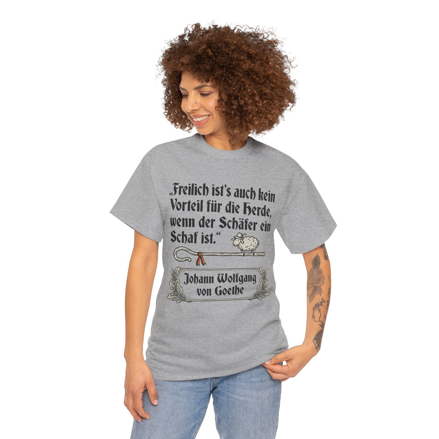 Unisex T-Shirt mit Zitat - Goethe - Schäfer ein Schaf