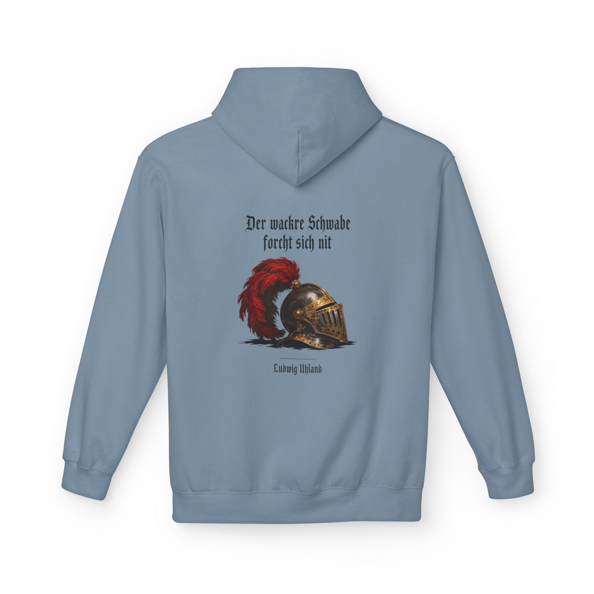 Unisex Fleece Hoodie mit Zitat - Uhland - Der wackre Schwabe