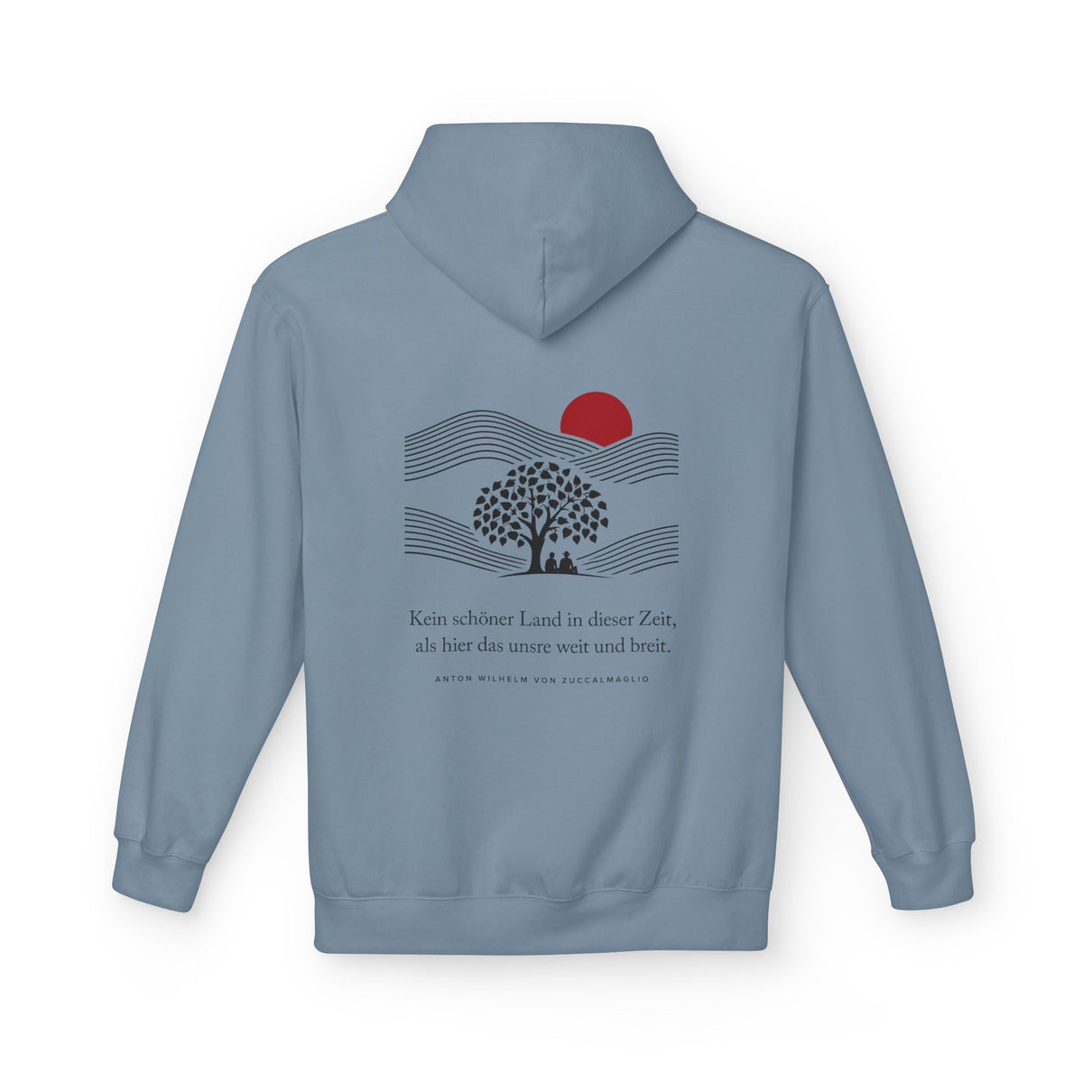 Unisex Fleece Hoodie mit Zitat - Zuccalmaglio - Kein schöner Land