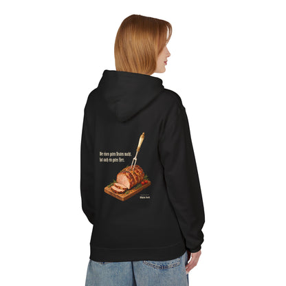 Unisex Fleece Hoodie mit Zitat - Busch - Ein guter Braten
