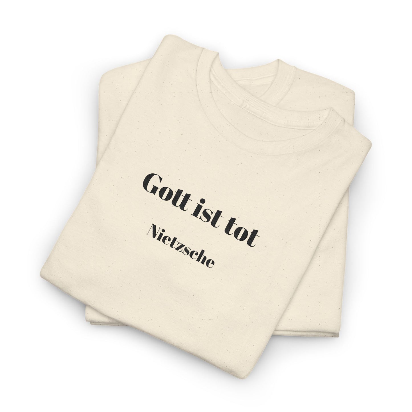 Unisex Baumwolle T-Shirt mit besticktem Zitat - Friedrich Nietzsche - Gott ist tot