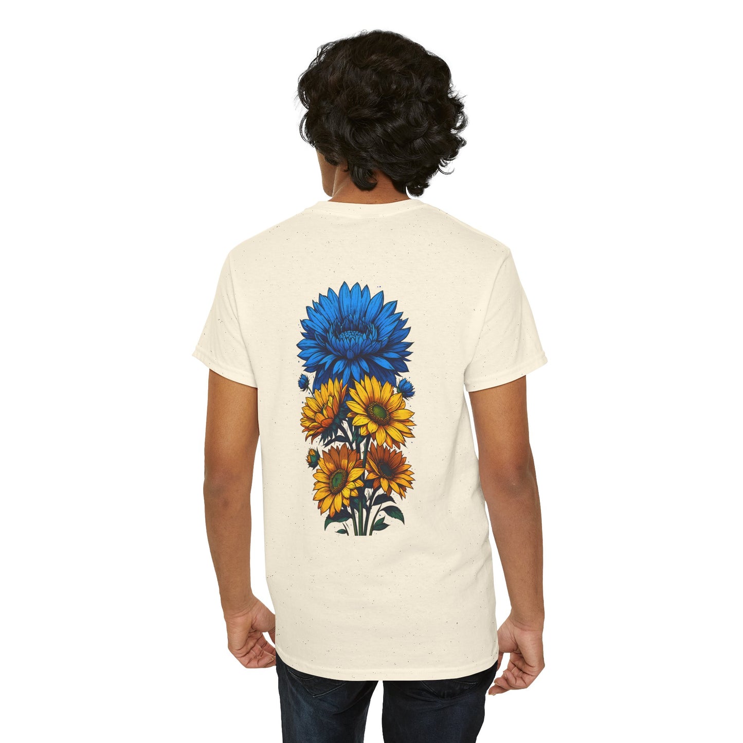 T-shirt with flowers - Ukraine (print on the back)