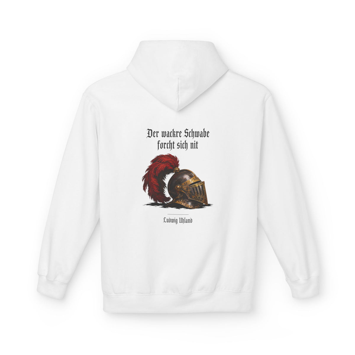 Unisex Fleece Hoodie mit Zitat - Uhland - Der wackre Schwabe