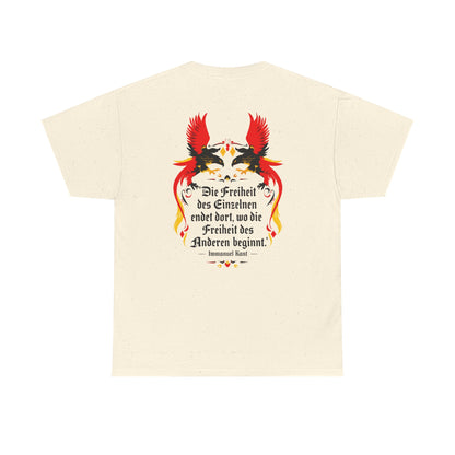 Unisex T-Shirt mit Zitat - Immanuel Kant - Freiheit des Einzelnen (Druck hinten)