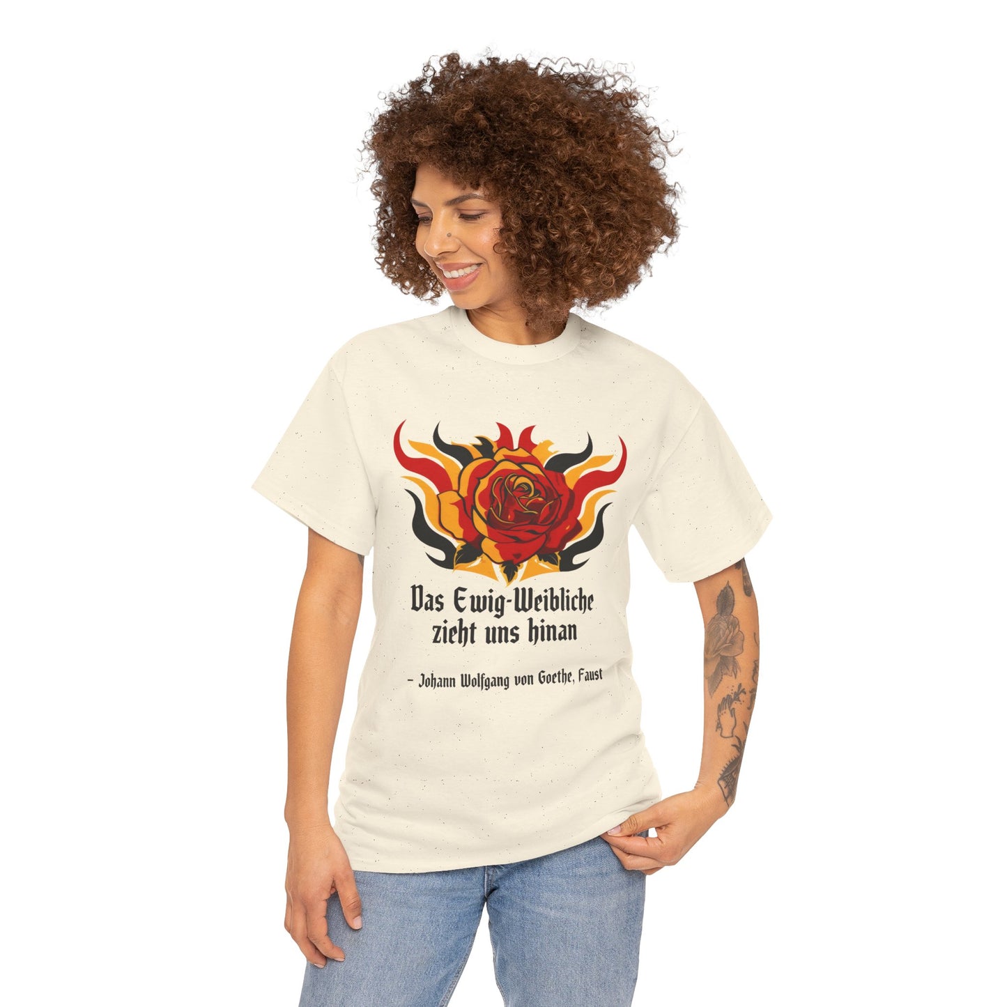Unisex T-Shirt mit Zitat - Goethe - Ewig-Weiblichkeit