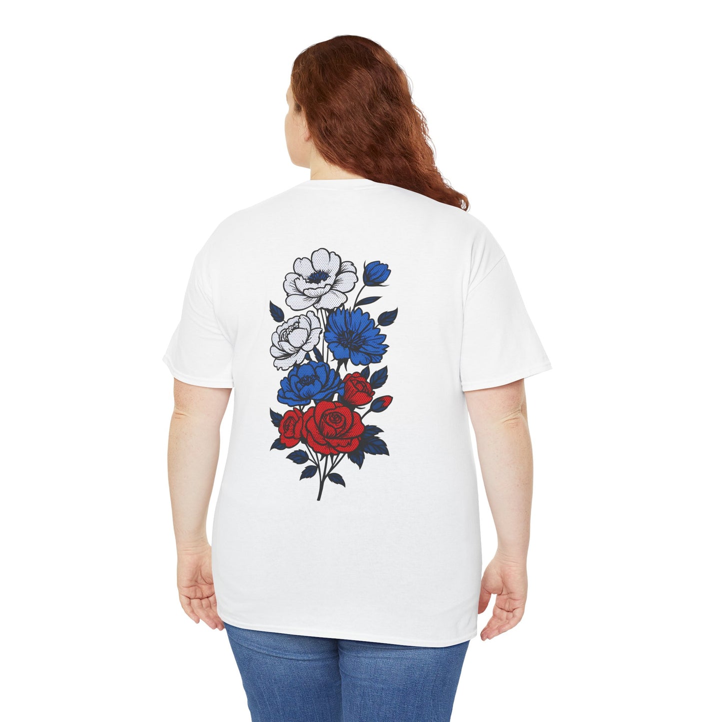 T-shirt with flowers - Russia (print on the back)