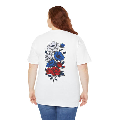 T-shirt with flowers - Russia (print on the back)