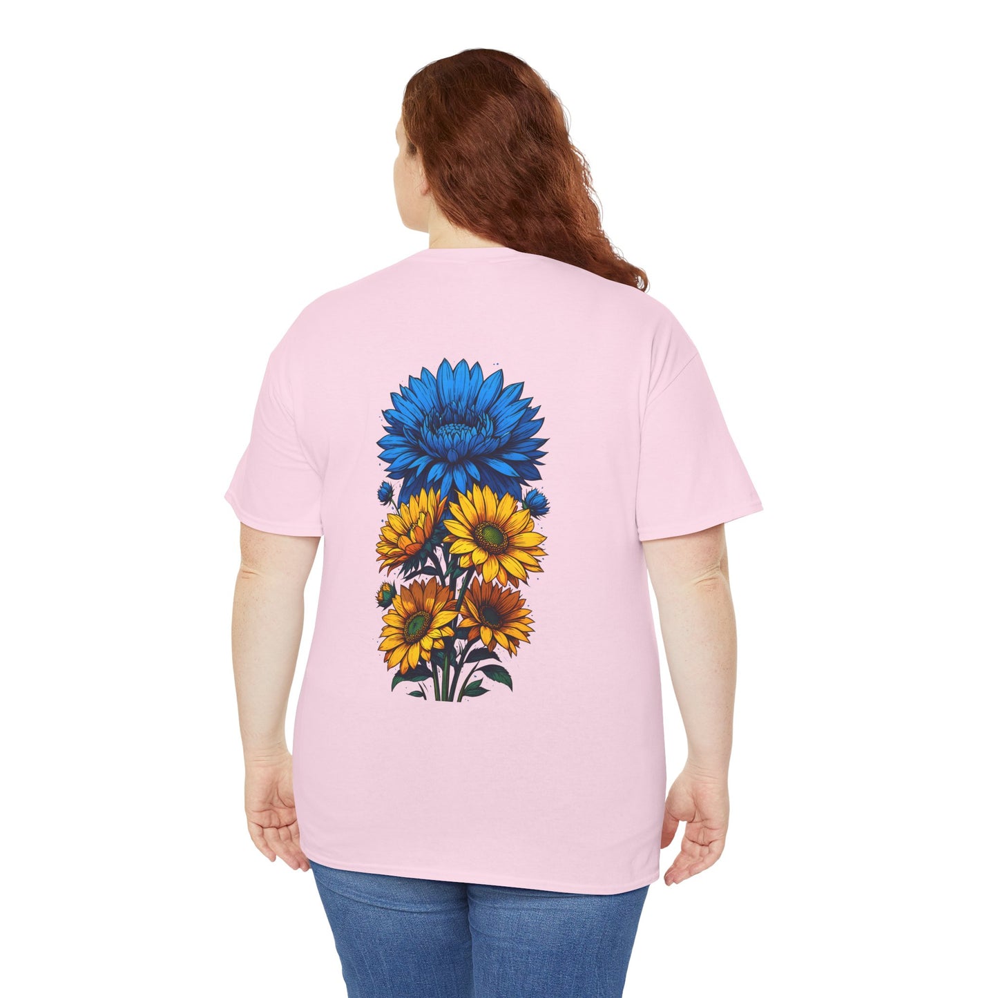 T-shirt with flowers - Ukraine (print on the back)