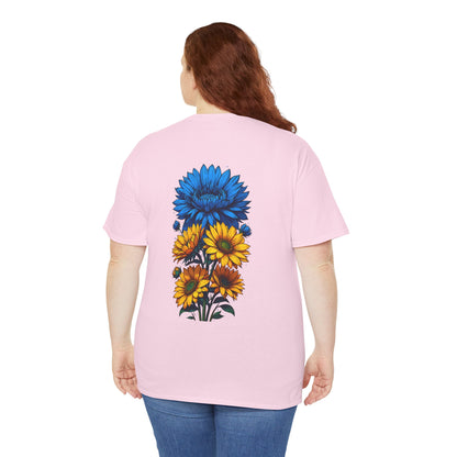 T-shirt with flowers - Ukraine (print on the back)