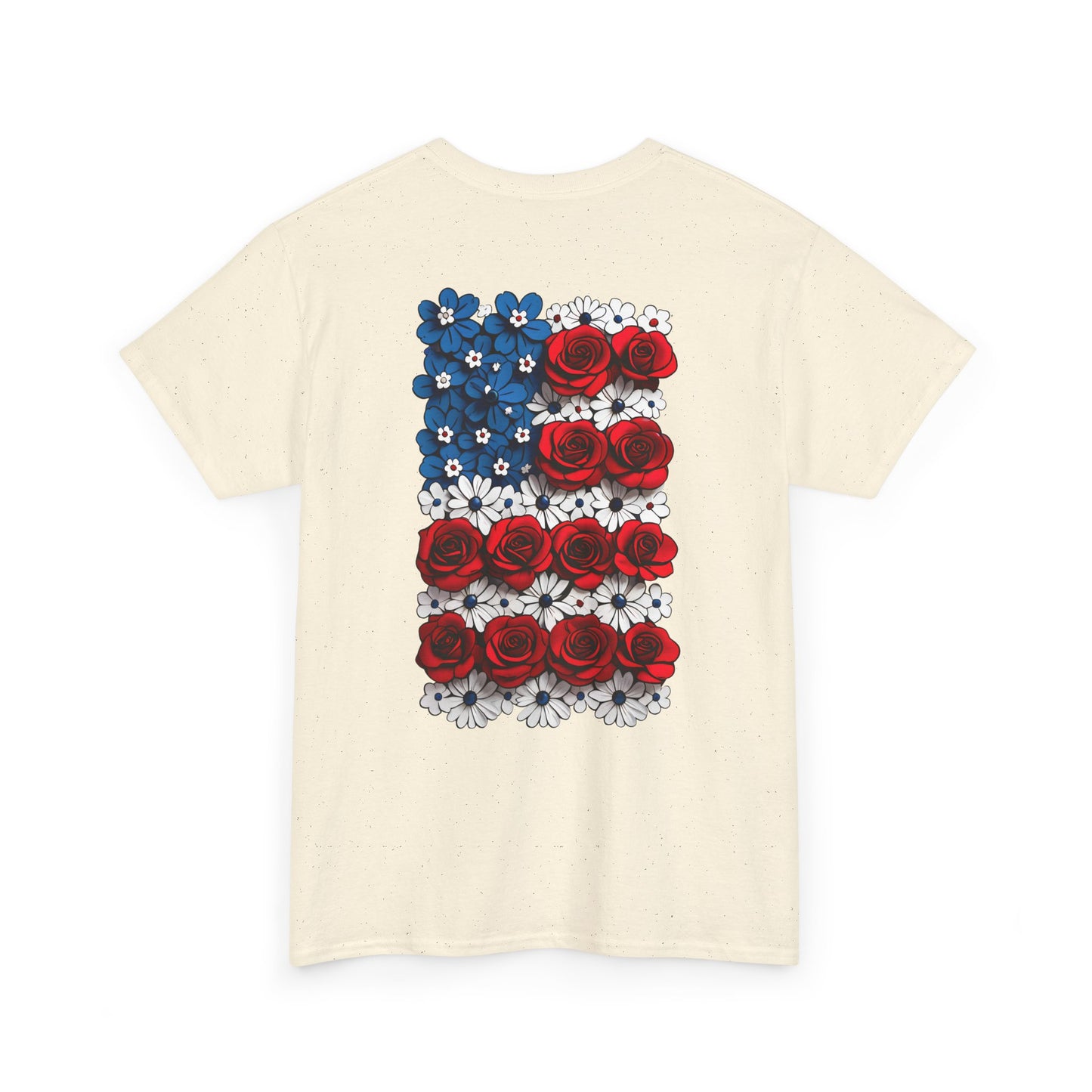 T-shirt with flowers - USA (print on back)