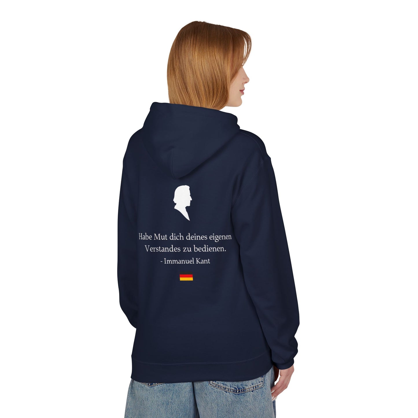 Unisex Fleece Hoodie mit Zitat - Immanuel Kant - Mut zum Verstand