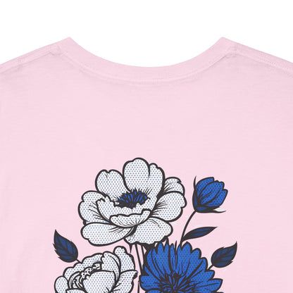 T-shirt with flowers - Russia (print on the back)