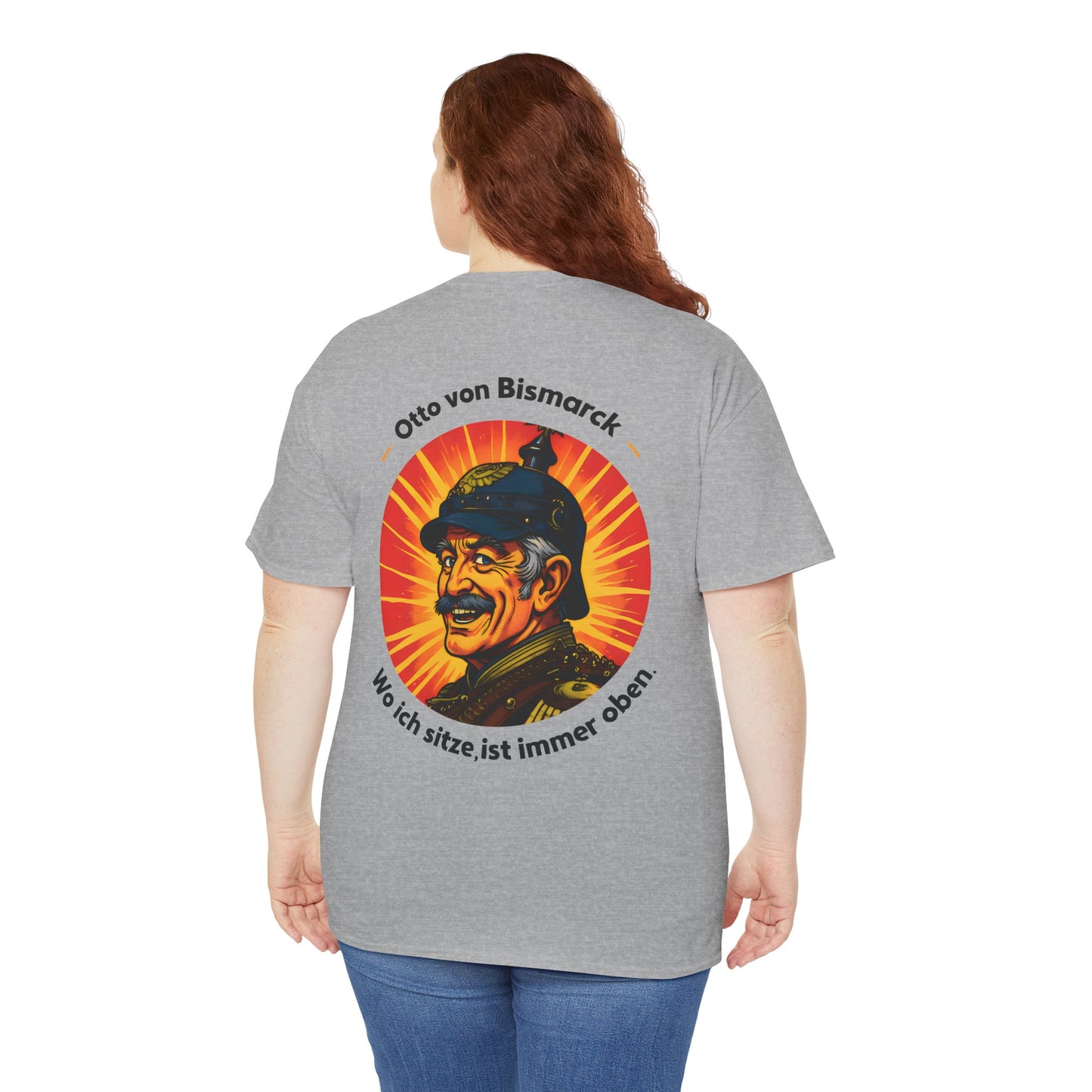 Unisex T-Shirt mit Bismarck und Zitat - Deutschland (Druck hinten)