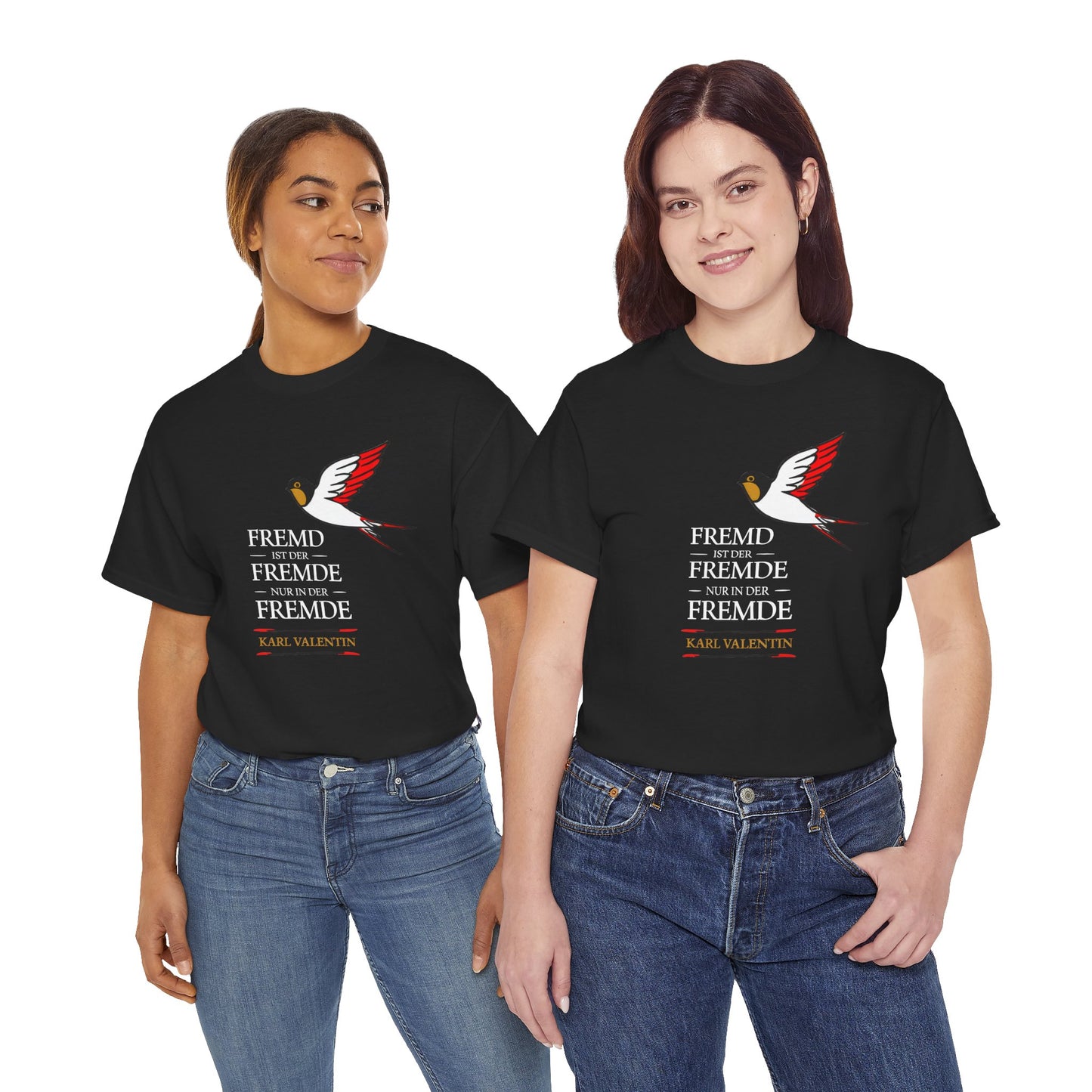 Unisex T-shirt with quote - Karl Valentin - The stranger is a stranger