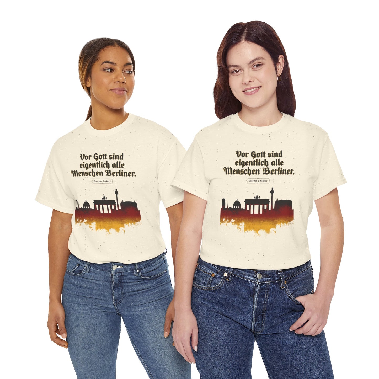 Unisex T-shirt with quote - Theodor Fontane - People before God