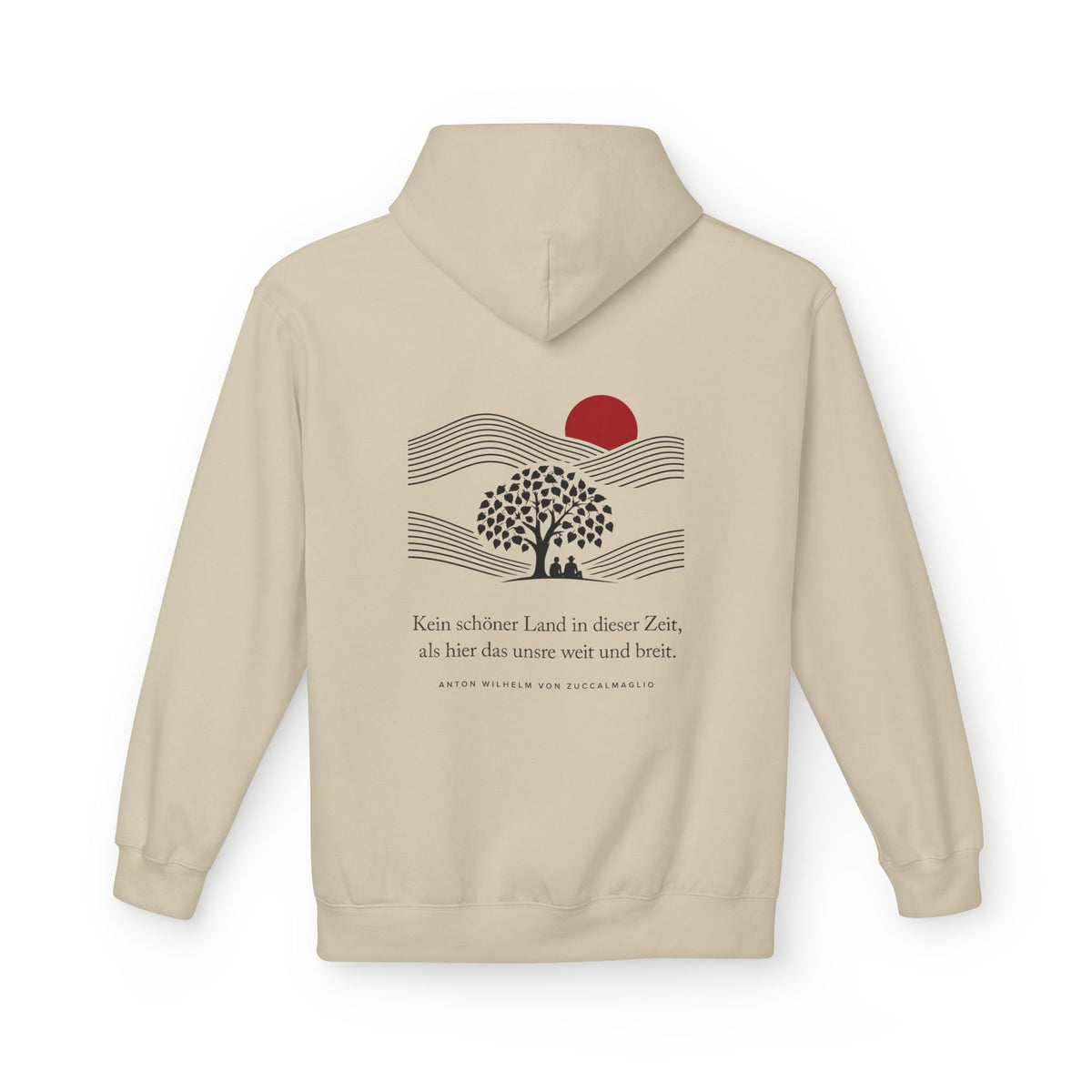 Unisex Fleece Hoodie mit Zitat - Zuccalmaglio - Kein schöner Land