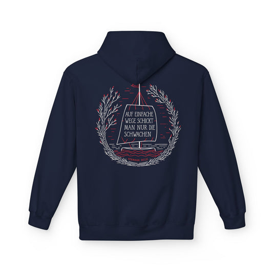 Unisex Fleece Hoodie mit Zitat - Hermann Hesse - Einfache Wege