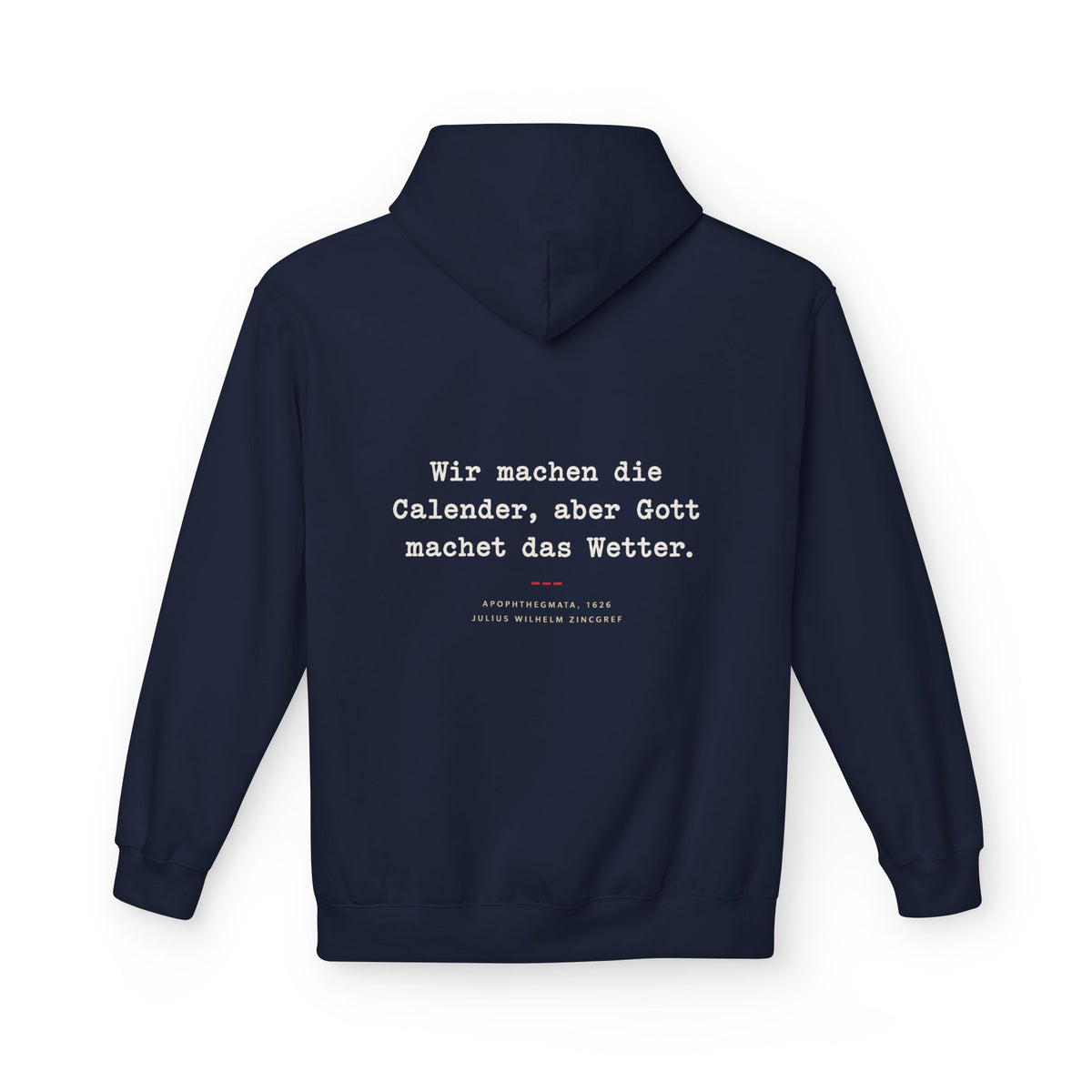 Unisex Fleece Hoodie mit Zitat - Zincgref - Gott macht das Wetter