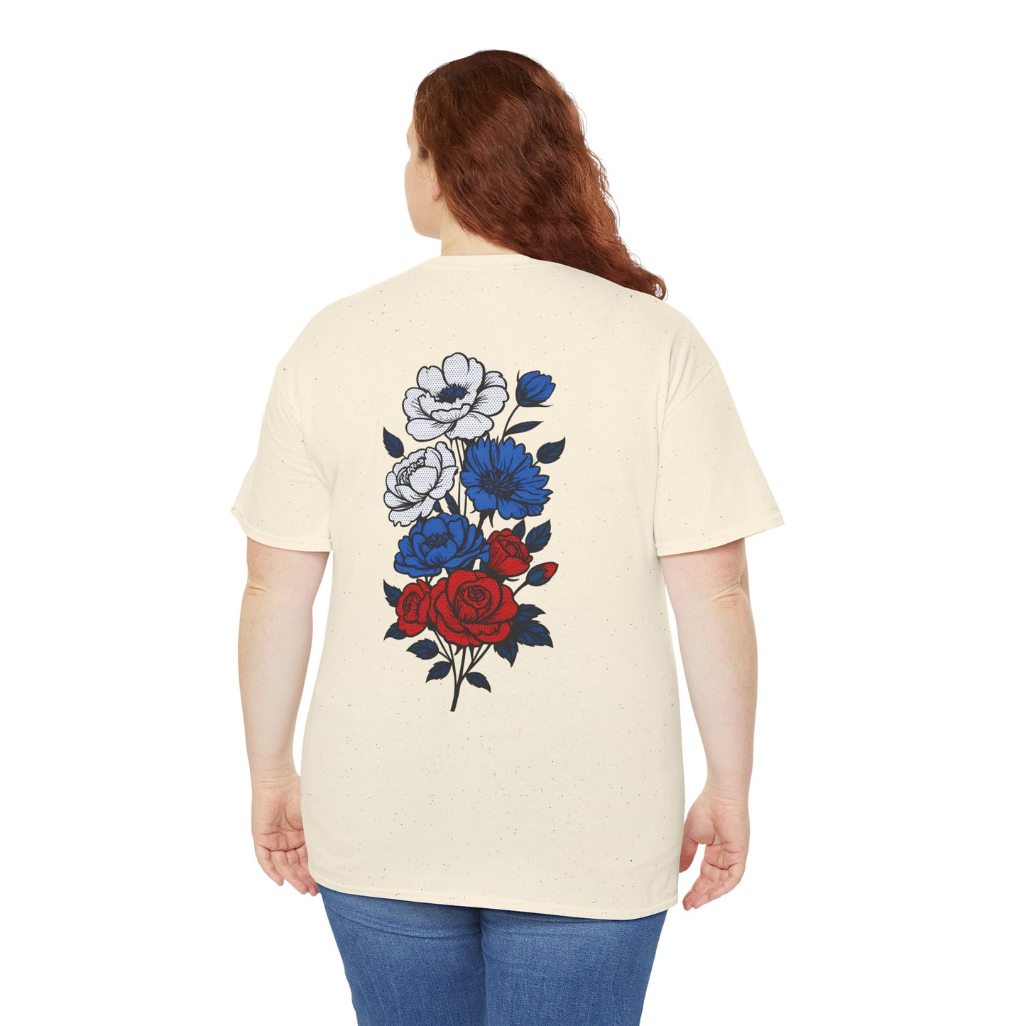 T-shirt with flowers - Russia (print on the back)