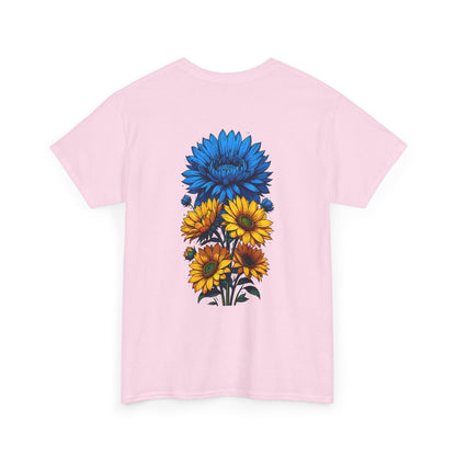T-shirt with flowers - Ukraine (print on the back)