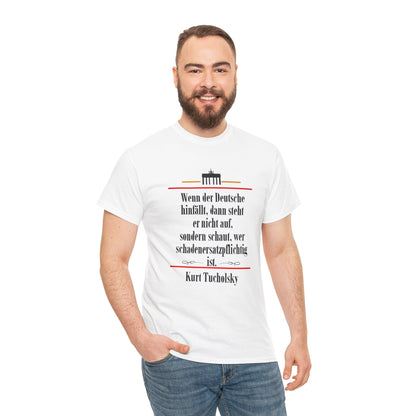 Unisex T-shirt with quote - Kurt Tucholsky - Liability for damages 