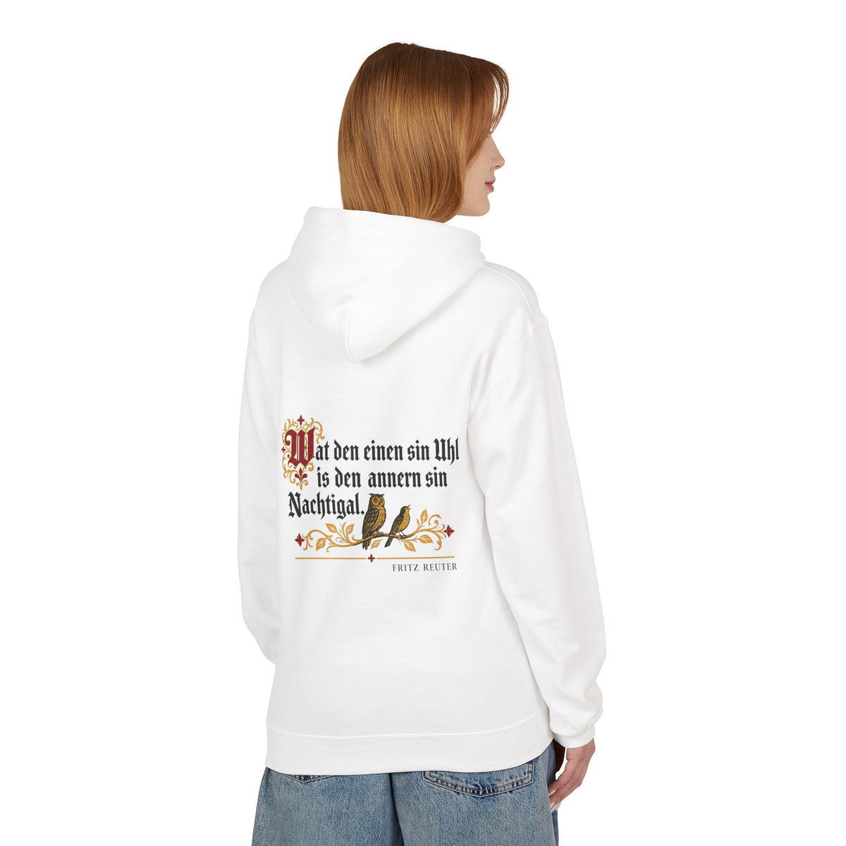 Unisex Fleece Hoodie mit Zitat - Reuter - Uhl und Nachtigal