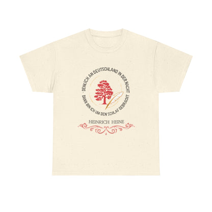 Unisex T-shirt with poem - Heinrich Heine - Night Thoughts