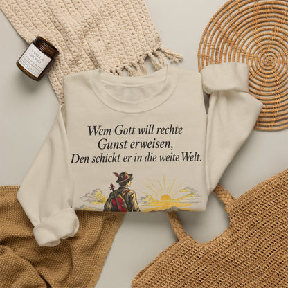 Unisex Sweatshirt mit Zitat - Eichendorff - In die weite Welt