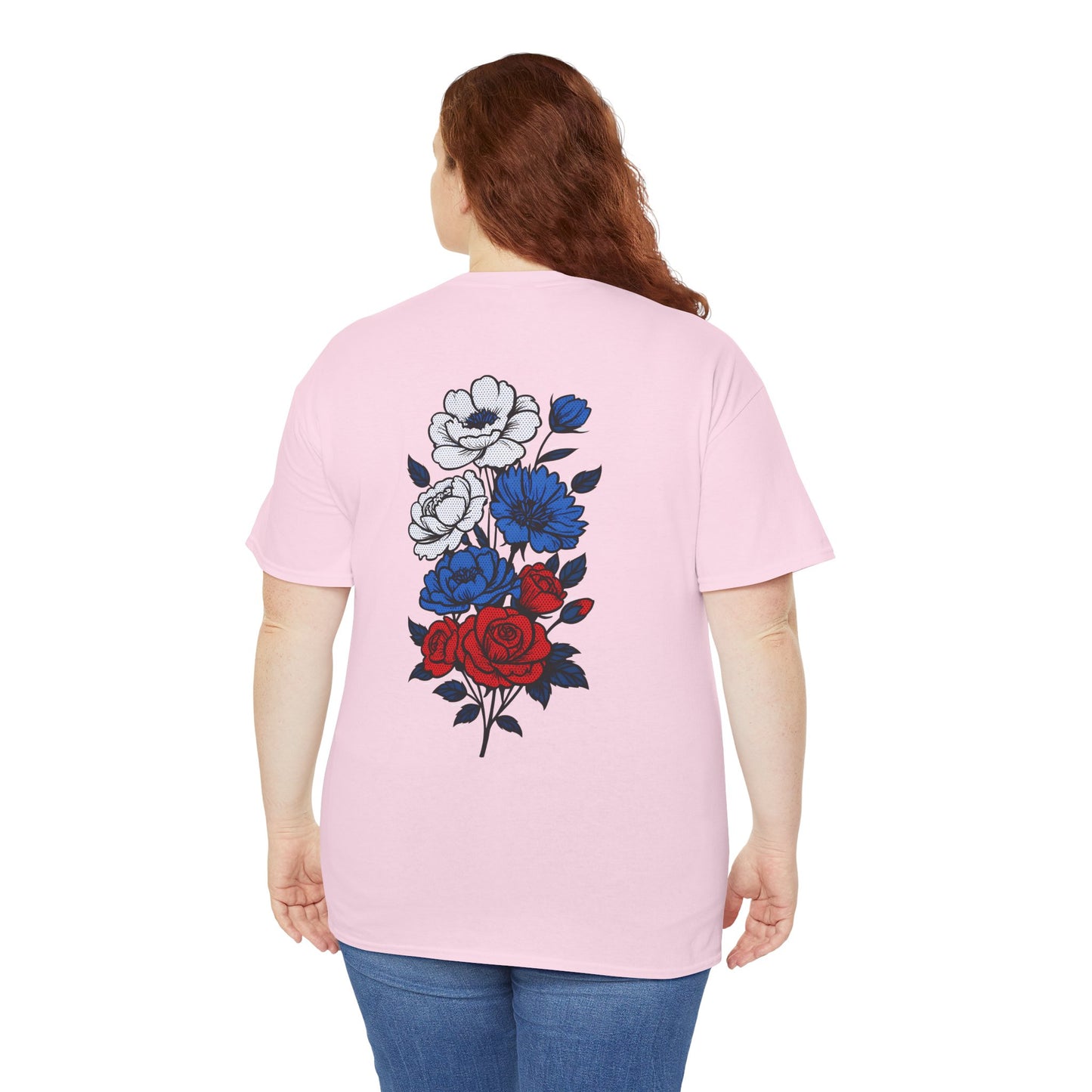 T-shirt with flowers - Russia (print on the back)