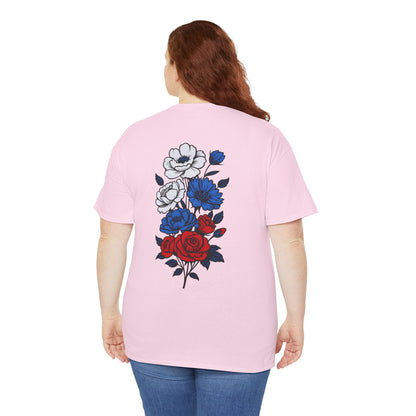 T-shirt with flowers - Russia (print on the back)