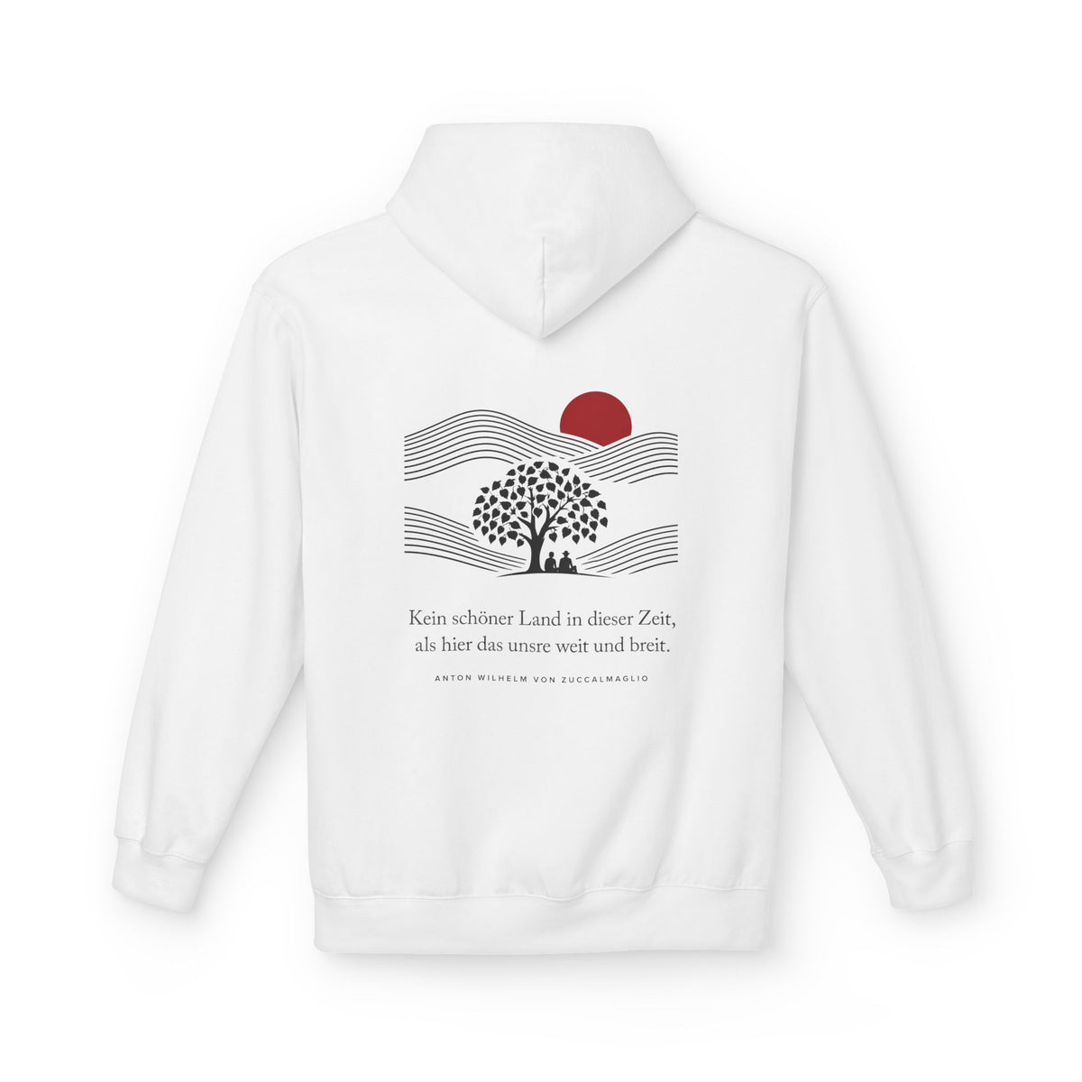 Unisex Fleece Hoodie mit Zitat - Zuccalmaglio - Kein schöner Land