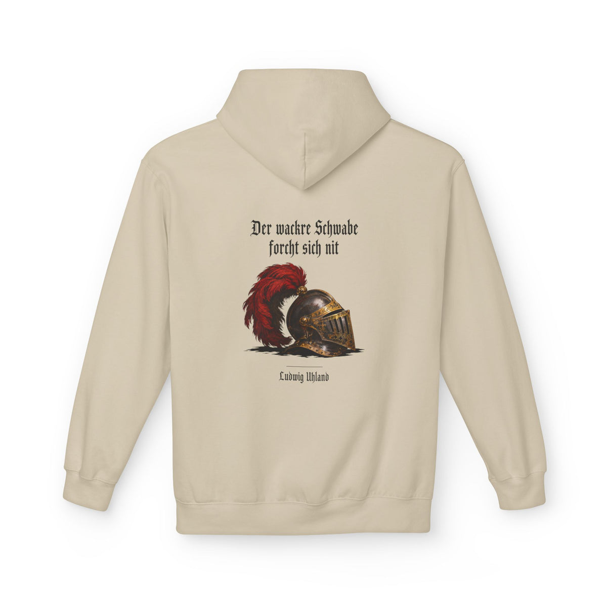 Unisex Fleece Hoodie mit Zitat - Uhland - Der wackre Schwabe