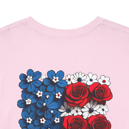 T-shirt with flowers - USA (print on back)