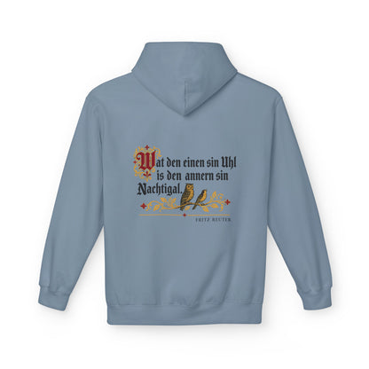 Unisex Fleece Hoodie mit Zitat - Reuter - Uhl und Nachtigal