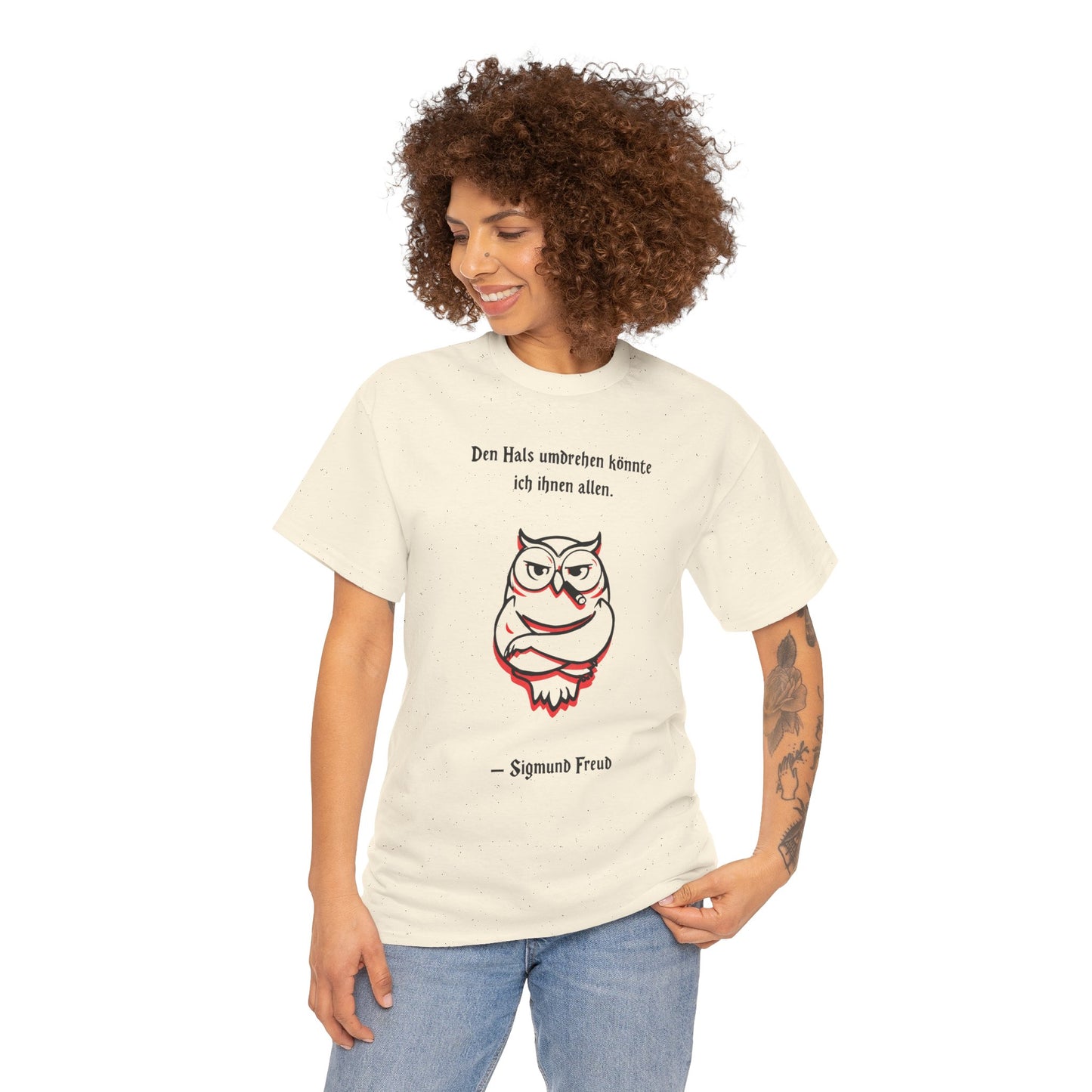 Unisex T-Shirt mit Zitat - Sigmund Freud - Hals umdrehen