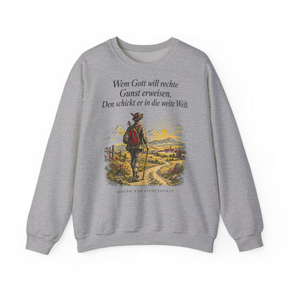 Unisex Sweatshirt mit Zitat - Eichendorff - In die weite Welt