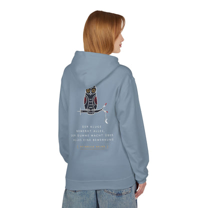 Unisex Fleece Hoodie mit Zitat - Heinrich Heine - Dumme Bemerkung