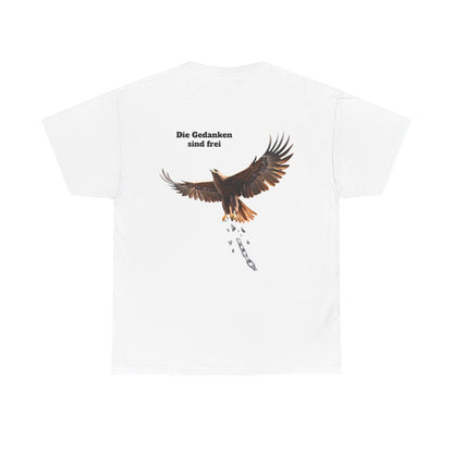 Unisex T-Shirt mit Volkslied - Gedanken sind frei (Druck hinten)