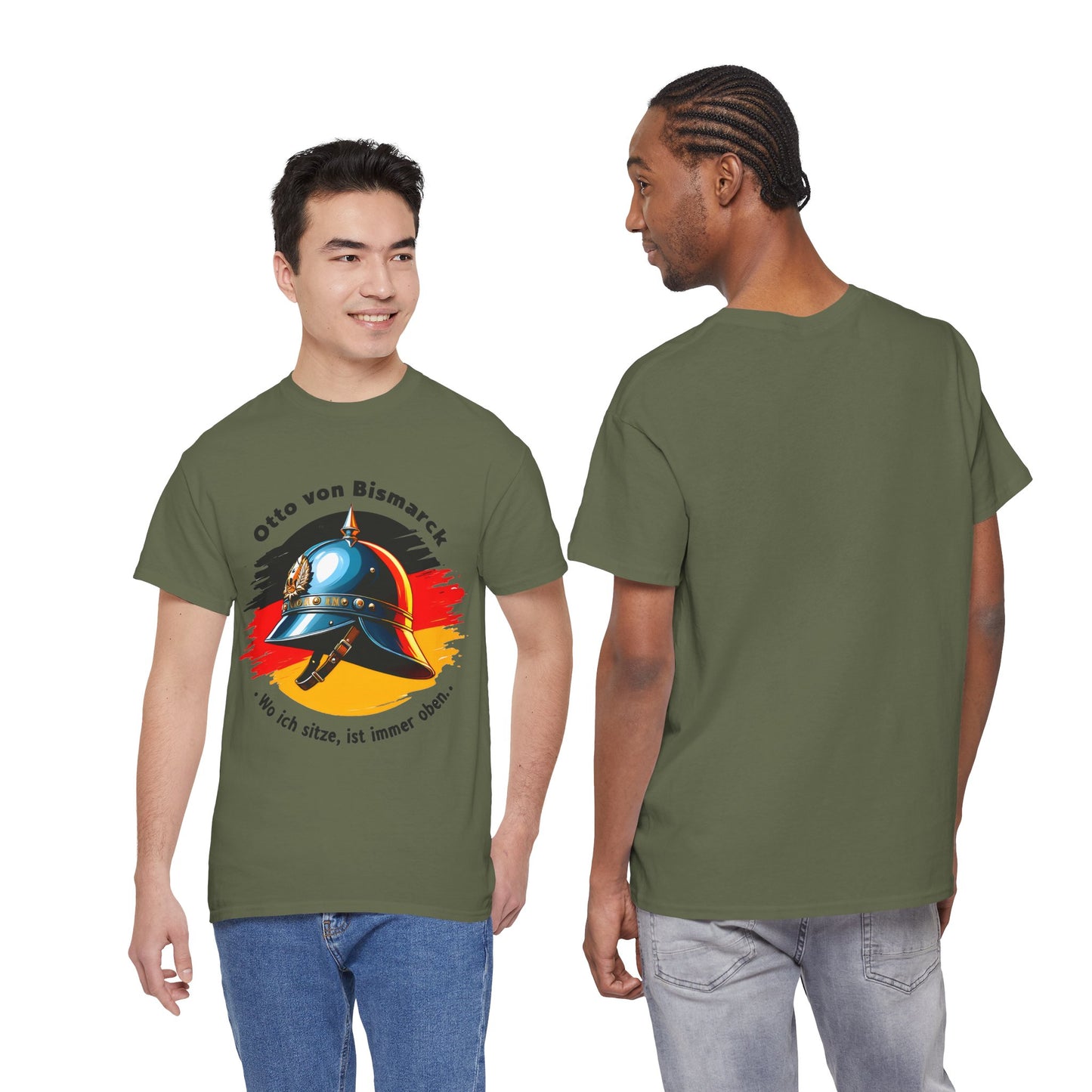 Unisex T-Shirt mit Bismarck Zitat und Pickelhaube - Deutschland