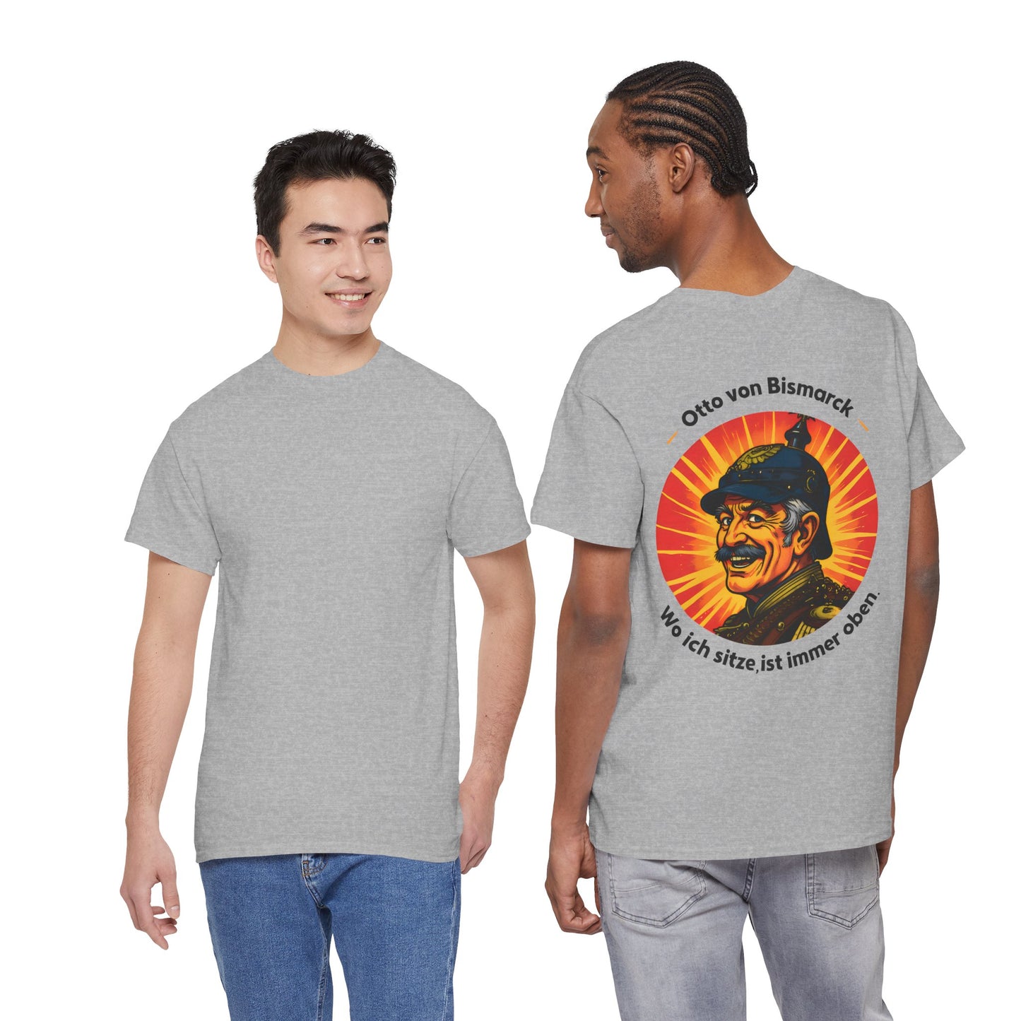 Unisex T-Shirt mit Bismarck und Zitat - Deutschland (Druck hinten)