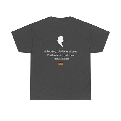 Unisex T-Shirt mit Zitat - Immanuel Kant - Mut zum Verstand (Druck hinten)