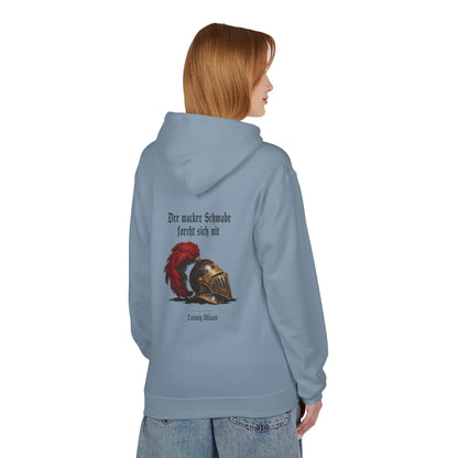 Unisex Fleece Hoodie mit Zitat - Uhland - Der wackre Schwabe