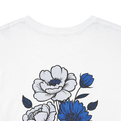 T-shirt with flowers - Russia (print on the back)