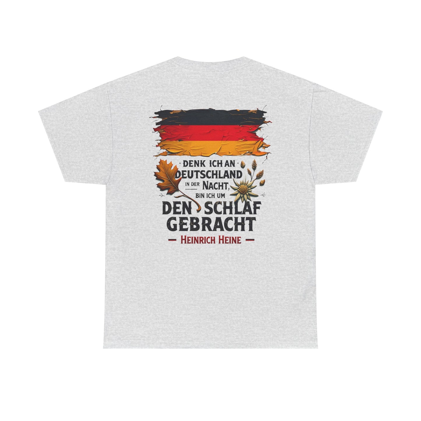 Unisex T-Shirt mit Zitat - Heinrich Heine - Nachtgedanken (Druck hinten)