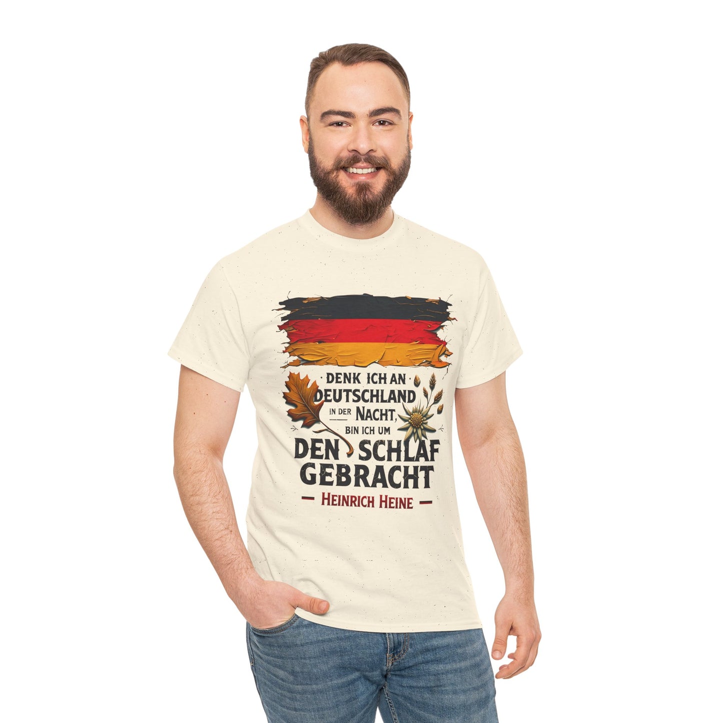 Unisex T-Shirt mit Zitat - Heinrich Heine - Nachtgedanken
