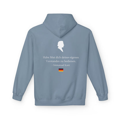 Unisex Fleece Hoodie mit Zitat - Immanuel Kant - Mut zum Verstand